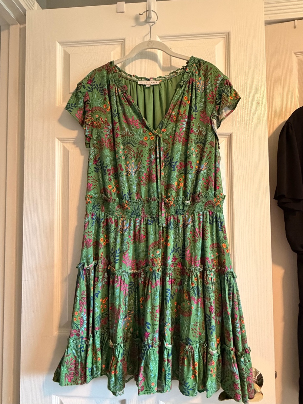 Green floral dress